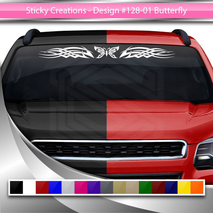 128-01 BUTTERFLY Windshield Decal Window Sticker Vinyl Celtic Knot Butterfly Car