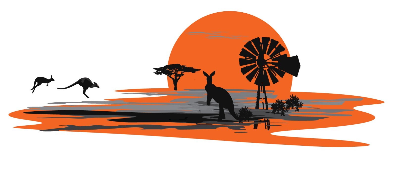 Motorhome Caravan Stripe Decal Kit 3.5m RV Graphics Kangaroo Windmill Campervan