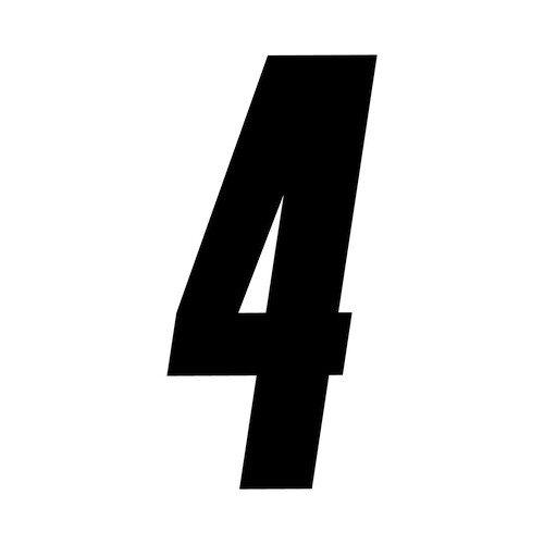 4 inch tall Black Race Number 4 racing numbers decals decals motocross dirt bike