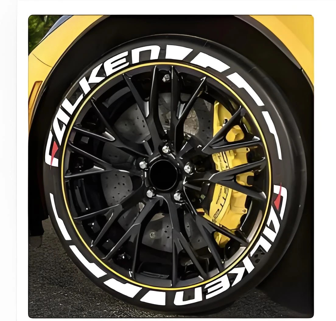 8pcs/lot Car Tire Decor Stickers Car Tuning Universal 3D Permanent PVC Joined