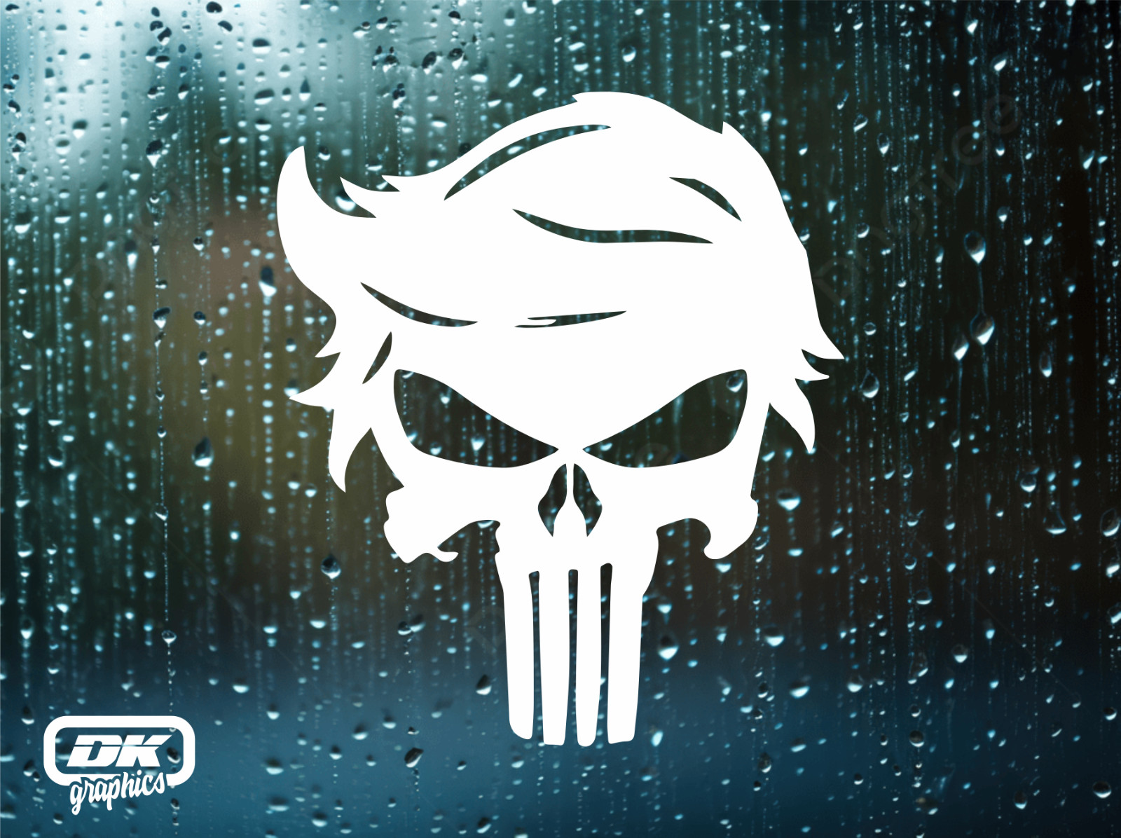 Trump Punisher Skull Vinyl Decal | Car Window Sticker | Laptop decal