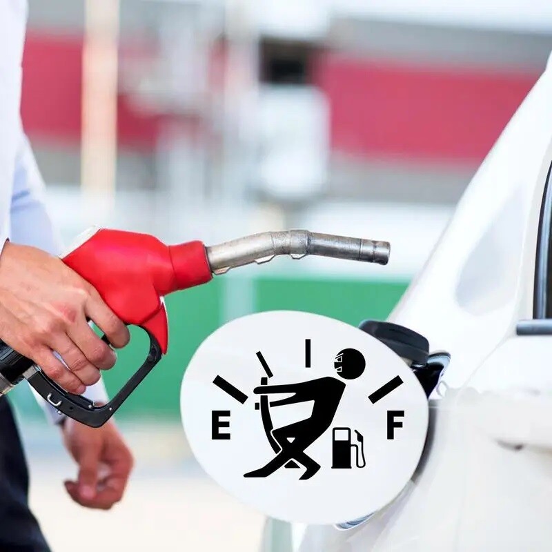 Funny Car Stickers High Gas Consumption Decal Fuel Gage Empty Stickers Fit Car