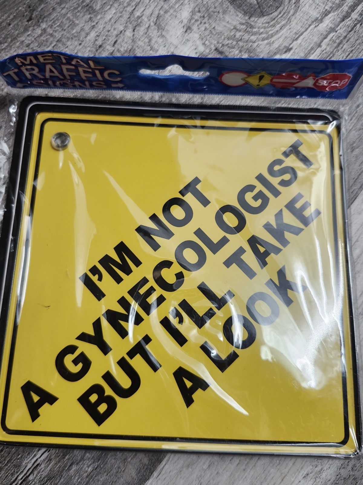 Funny Traffic Sign Window Suction Cling Inappropriate Gift New In Package
