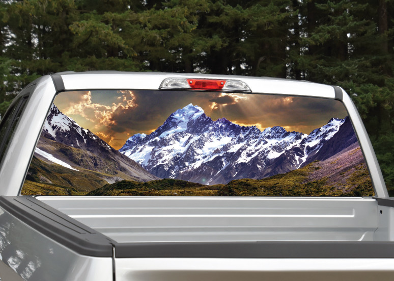 Mountain Scenery #2 Landscape Rear Window Decal Graphic for Truck SUV