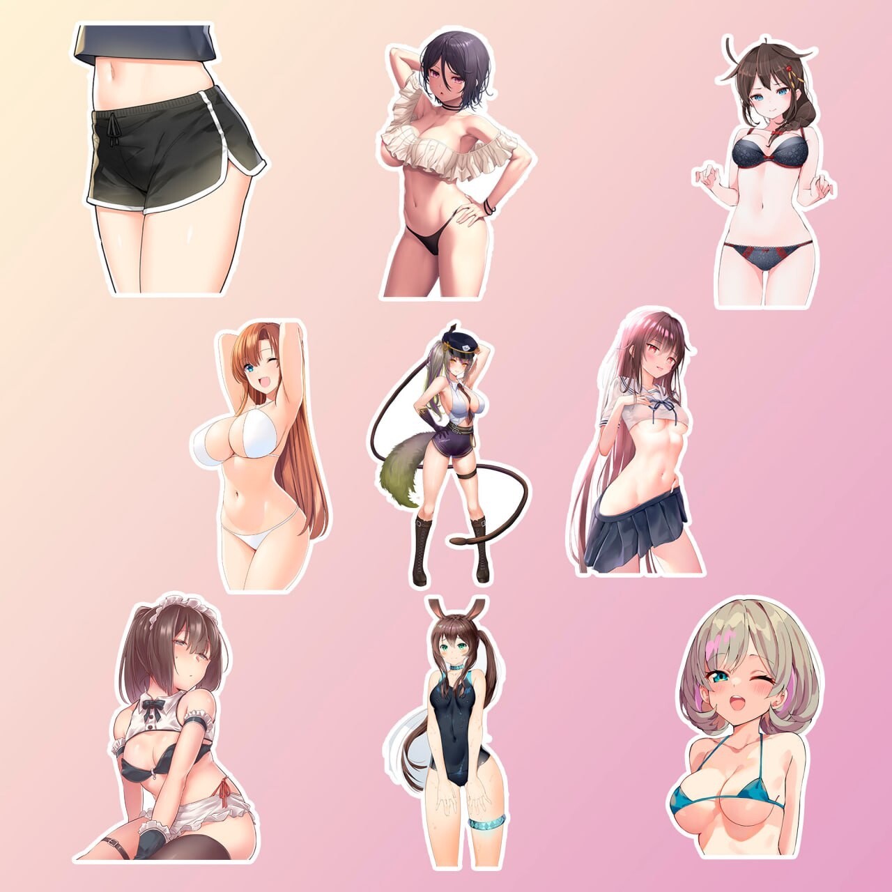 50 Pcs Lewd Anime Sticker Pack Adult sticker Lewd Nsfw Waifu Ecchi Lewd Hot Lot