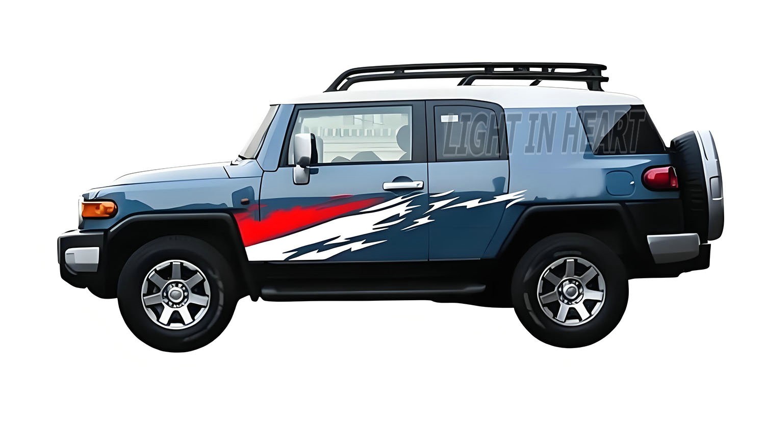 Fit For Toyota FJ Cruiser Distorted Stripe Graphics Decal Car Side Sticker Vinyl