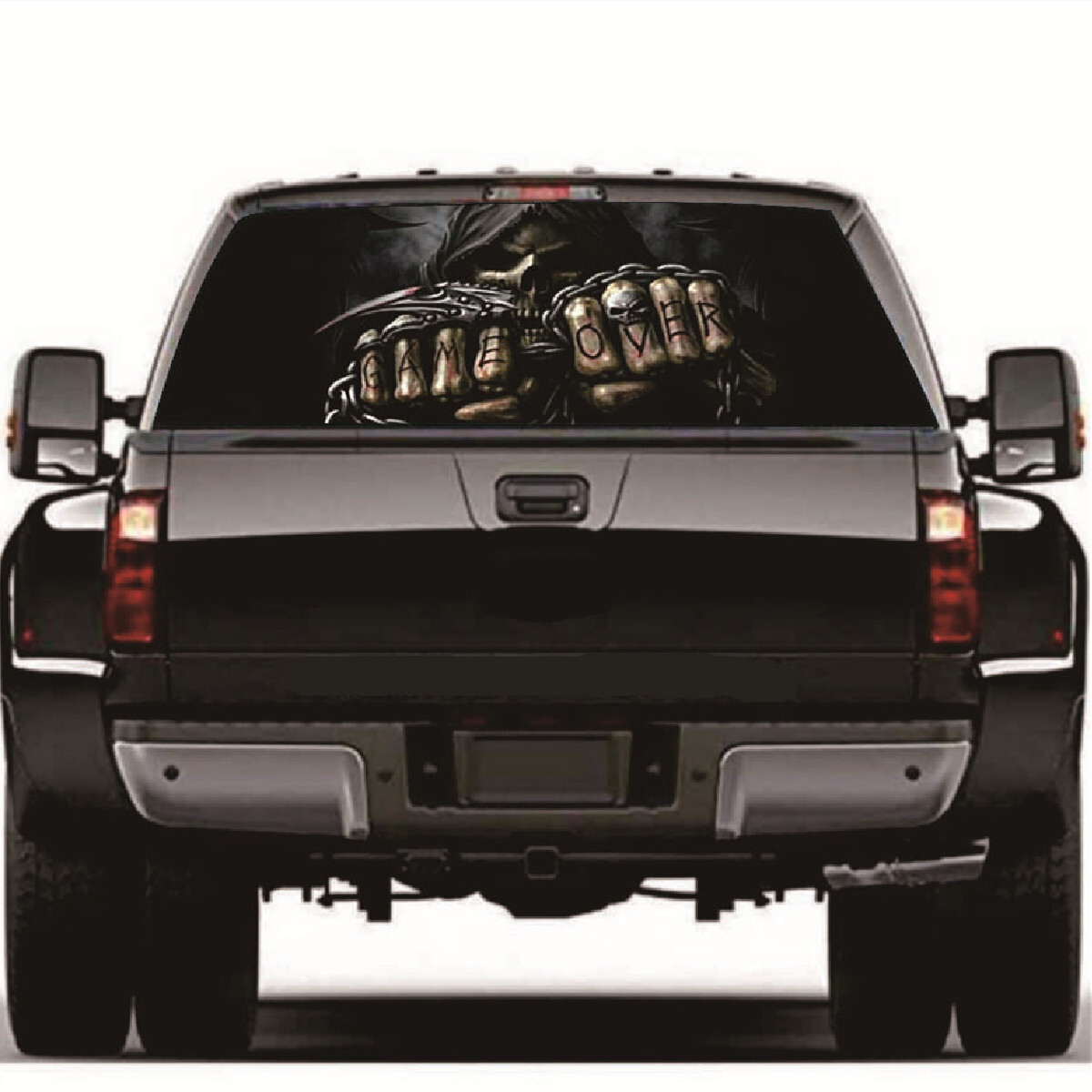 Rear Window Sticker Skull Vinyl Graphics Decals Fit For Ford F150 F350 2000-2018