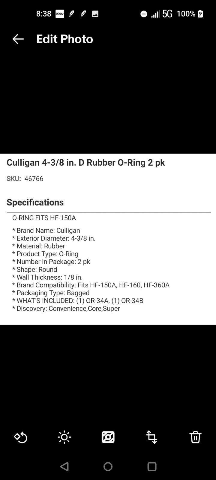 Culligan OR-34 A Replacement O-Ring HF-150A HF-360 Pack of 2 **SKU- Decal