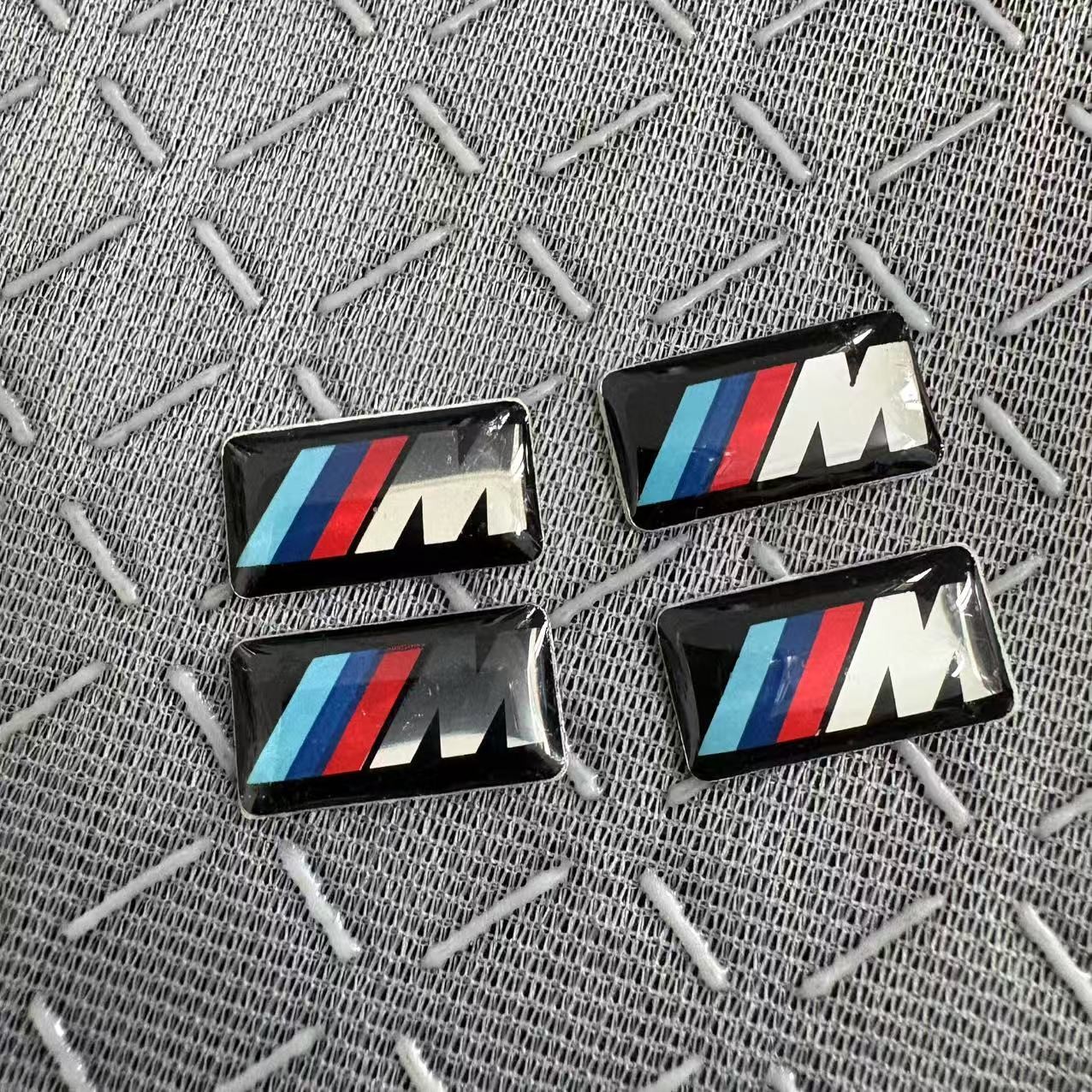 4PCS 19MM X 11MM M-badge decal For BMW steering wheel decoration sticker