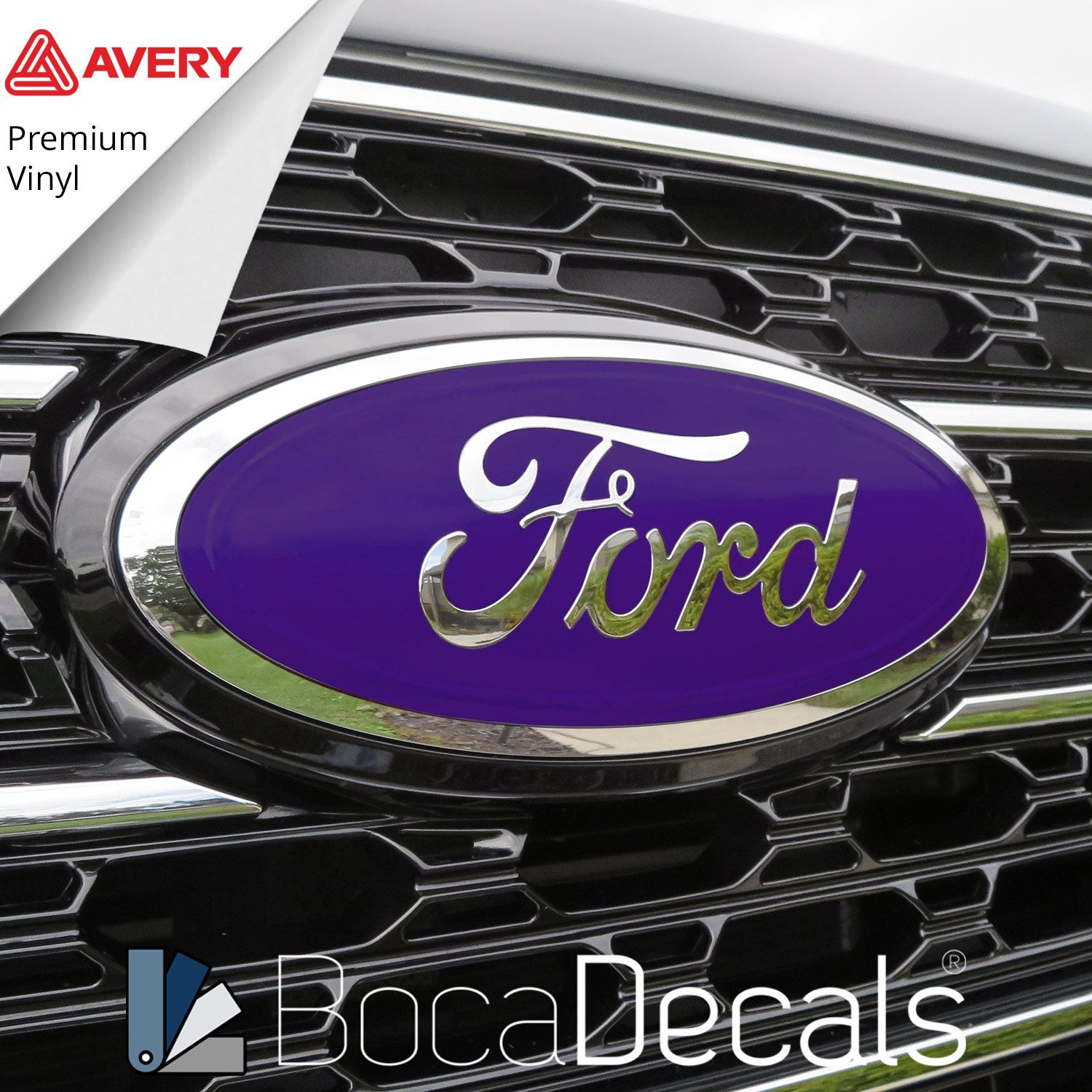 BocaDecals Emblem Overlay Decal Insert For 2019-2023 Ford Edge (Set of 2)