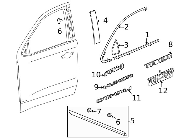 Genuine GM Front Passenger Side Door Window Frame Rear Applique 84988282