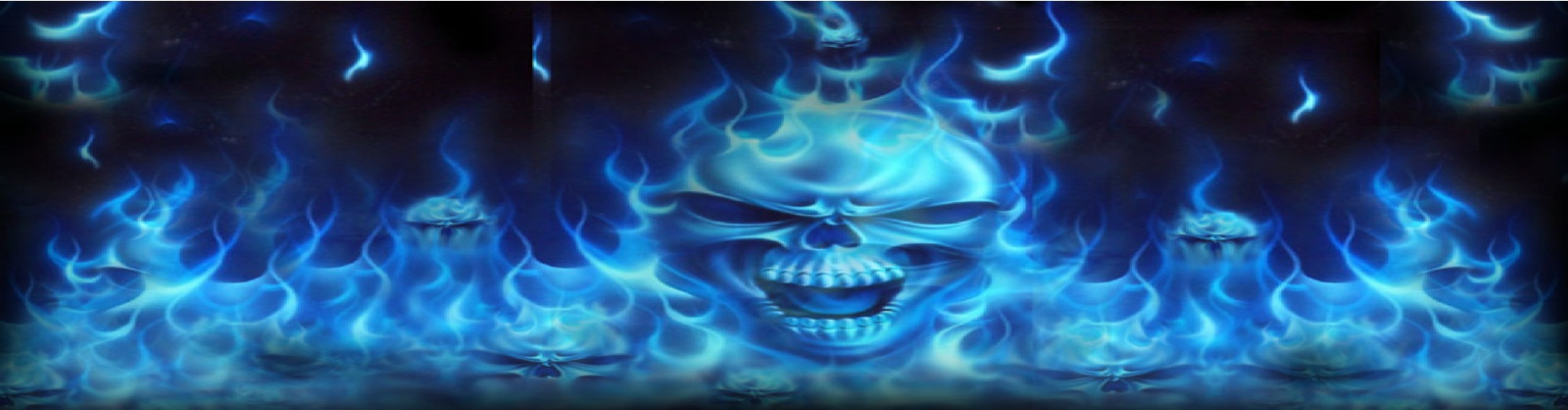 P367 Flaming Skull Blue Rear Window Tint Graphic Decal Wrap Back Pickup Graphics