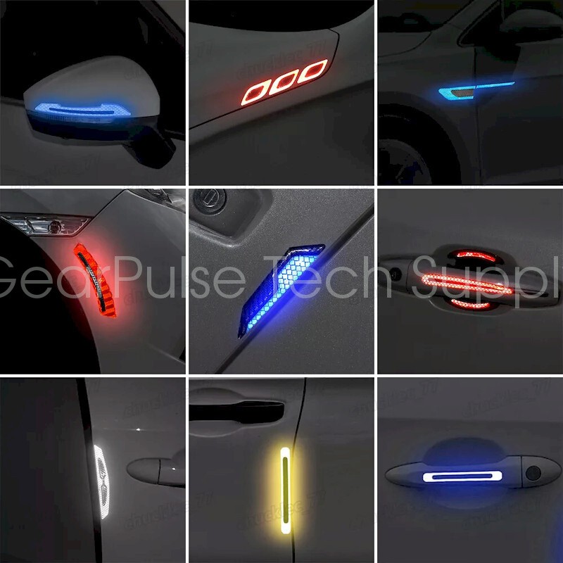 Car Door Bumper Truck Wheel Handle Sticker Reflective Tape Safety Warning Decal