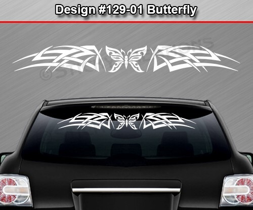 129-01 BUTTERFLY Windshield Decal Window Sticker Graphic Banner Tribal Butterfly