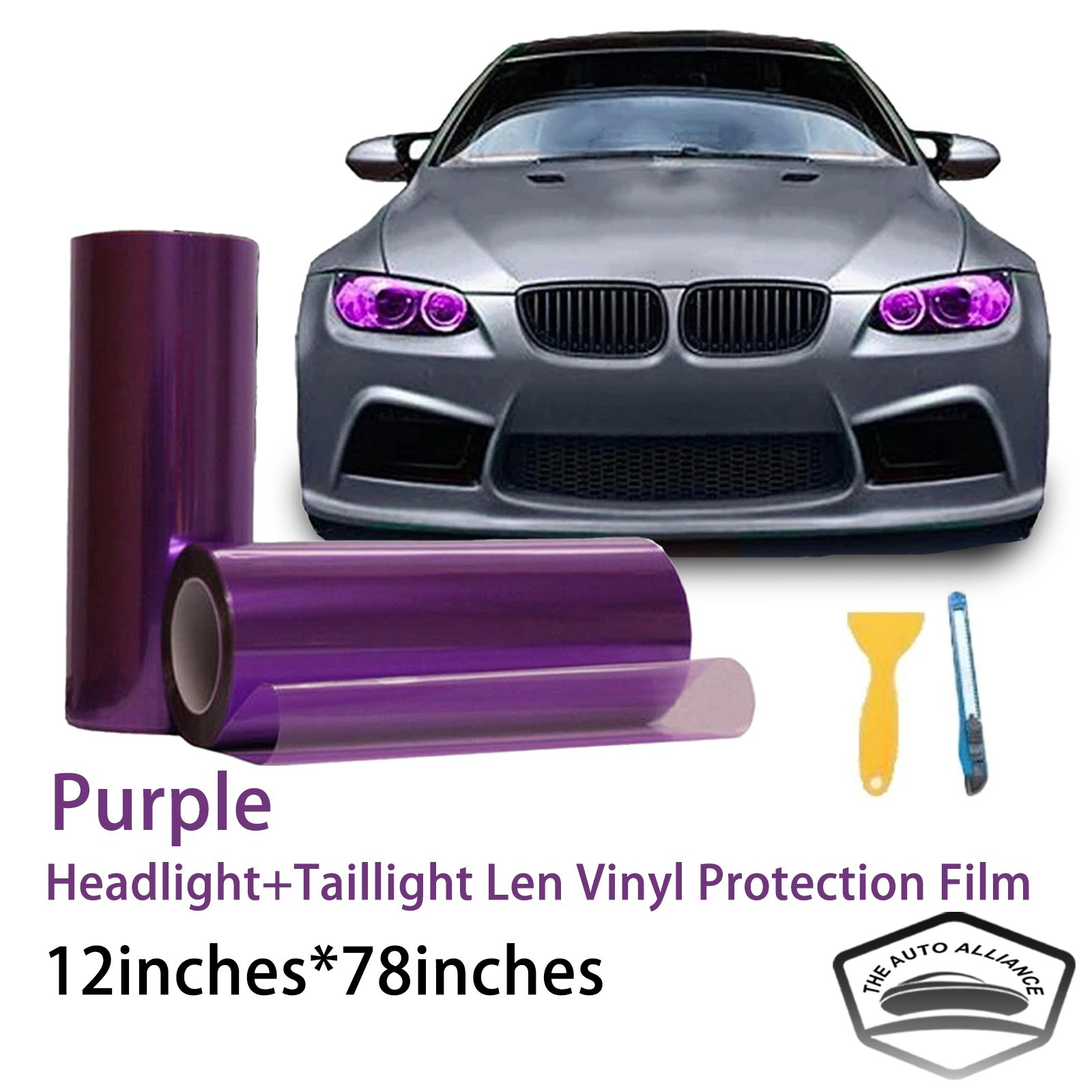 For Headlight/Taillamp Tint Film Purple Lens Vinyl Protection Film 12″x78″