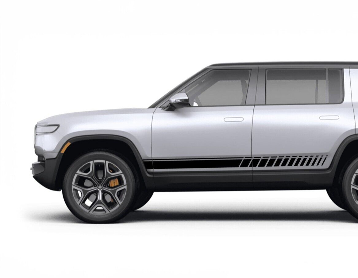 Sport stripes decal stickers graphic design door kit bar for Rivian R1S Electric