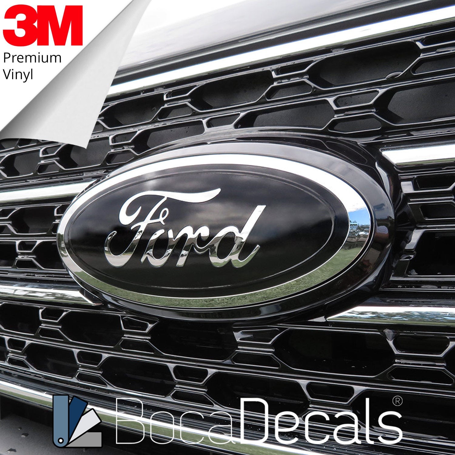 BocaDecals Emblem Insert Decal Overlay For 2022-2025 Ford Bronco (Set of 1)