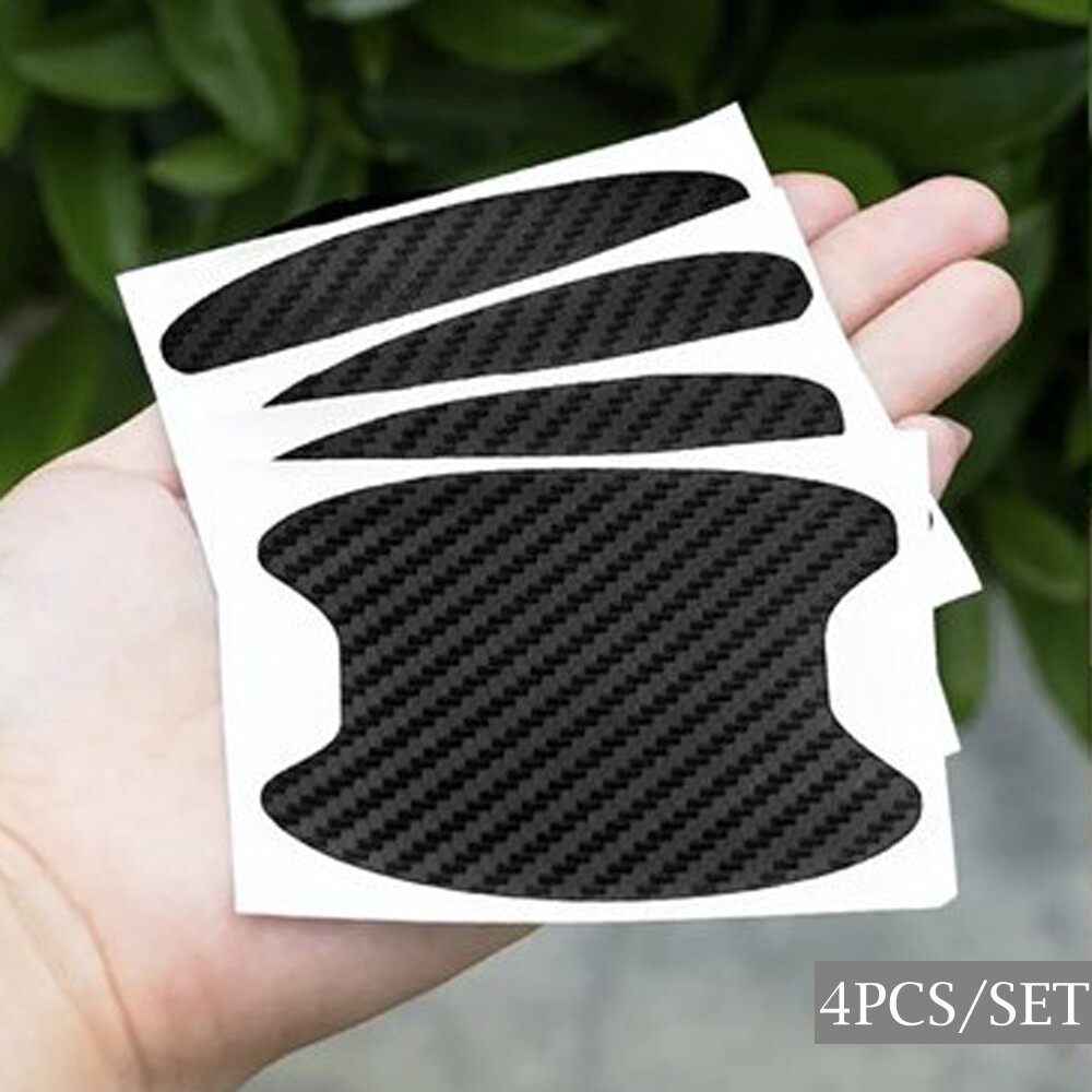 4x Car Stickers Carbon Fiber Door Handle Protector Film Anti-Scratch Accessories