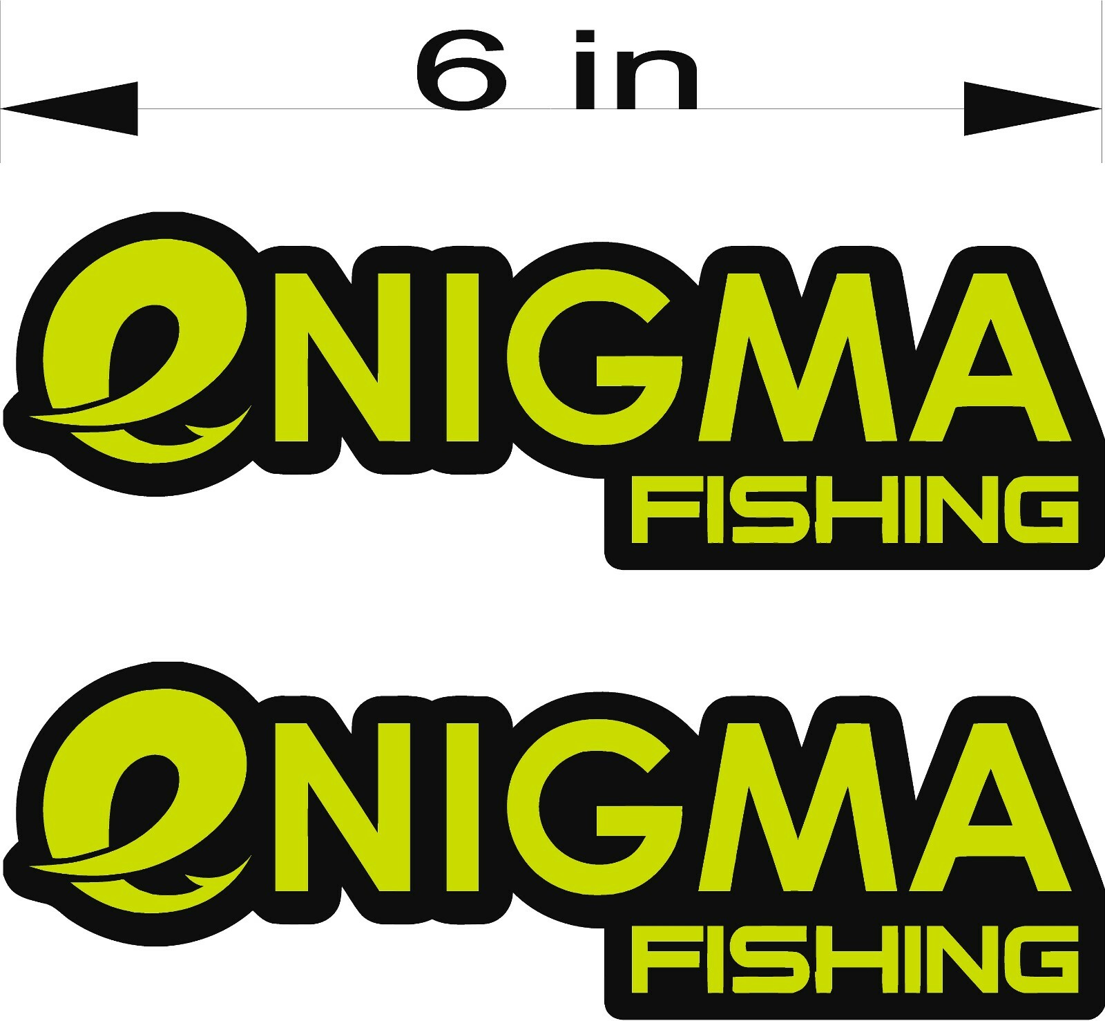 ENIGMA Fishing Logo / PAIR / 6″ Vehicle Vinyl Lures Decal Window Stickers FR