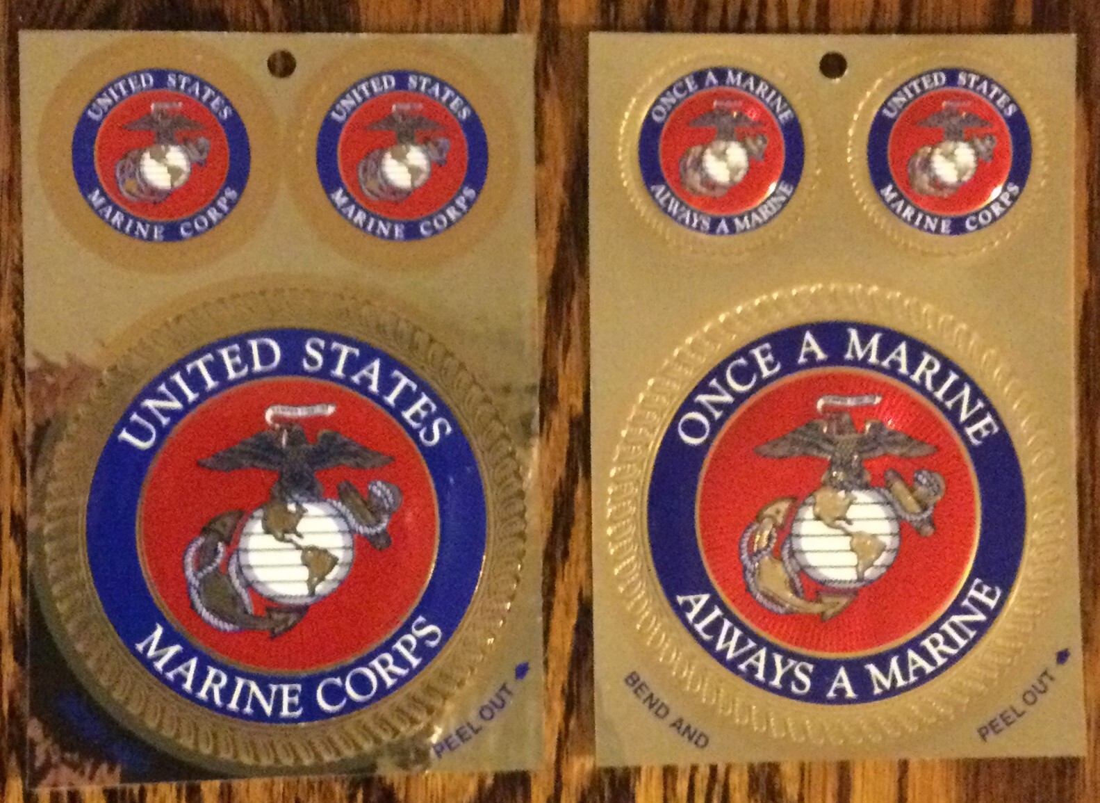 Marine Corps Foil Decal Sheets, New, Sheet includes one 4″ & two 2″, 20 Designs