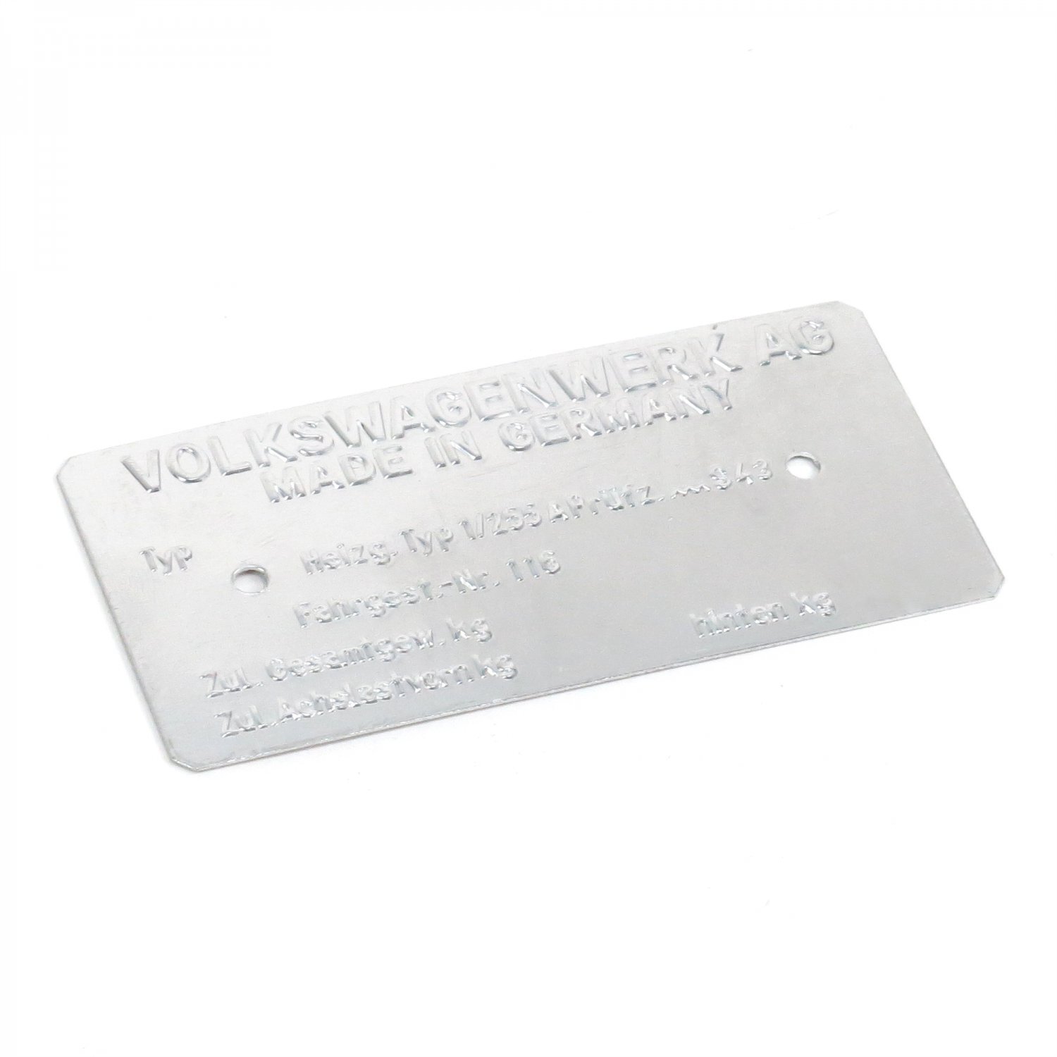 Reproduction Data Plate