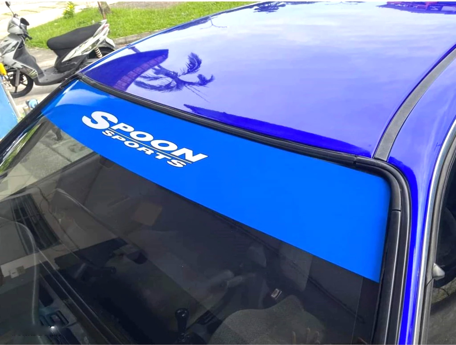 Spoon Sports Style JDM Windshield Sunstrip Decal Banner Graphic Universal Fit