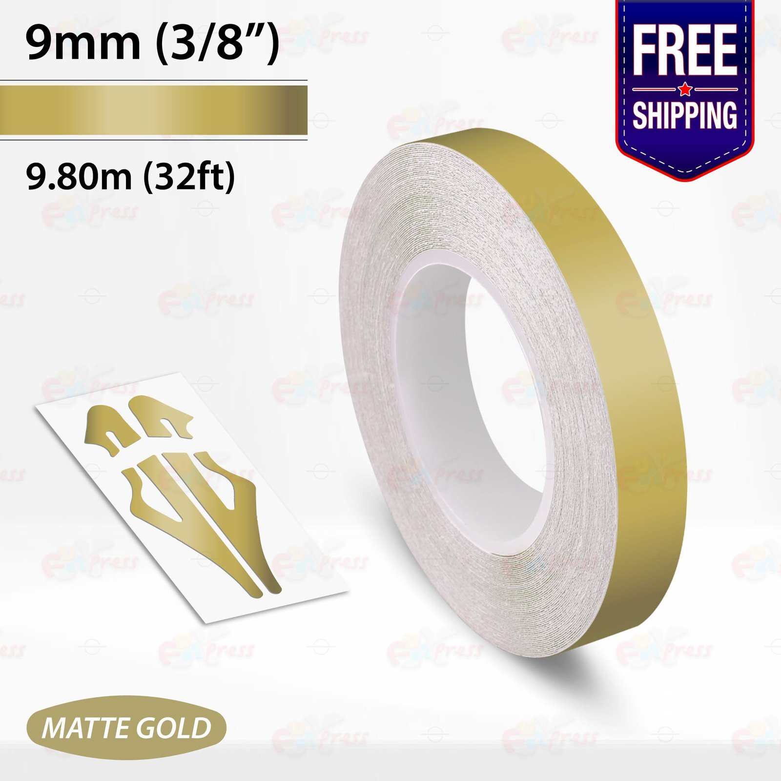 MATTE GOLD 3/8″ PIN STRIPE Car Model Motorcycle Decal TAPE Vinyl Sticker 9mm