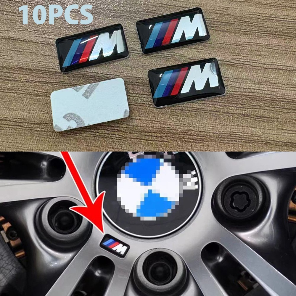 17MM X 9MM FOR BMW WHEEL M BADGE STICKER EMBLEM Decorative DECAL 10PCS