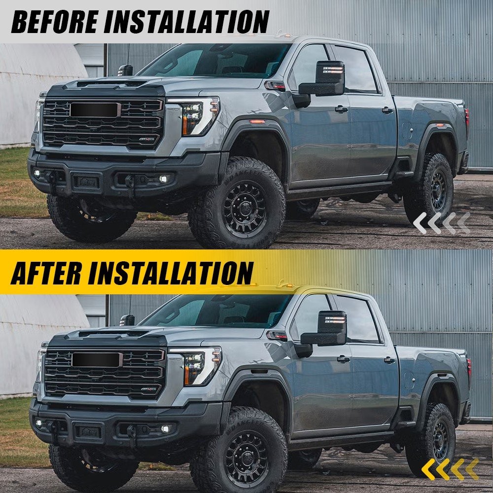 4X Side Marker Light PreCut Film Tint For 2024-2025 GMC Sierra Adhesive Backs