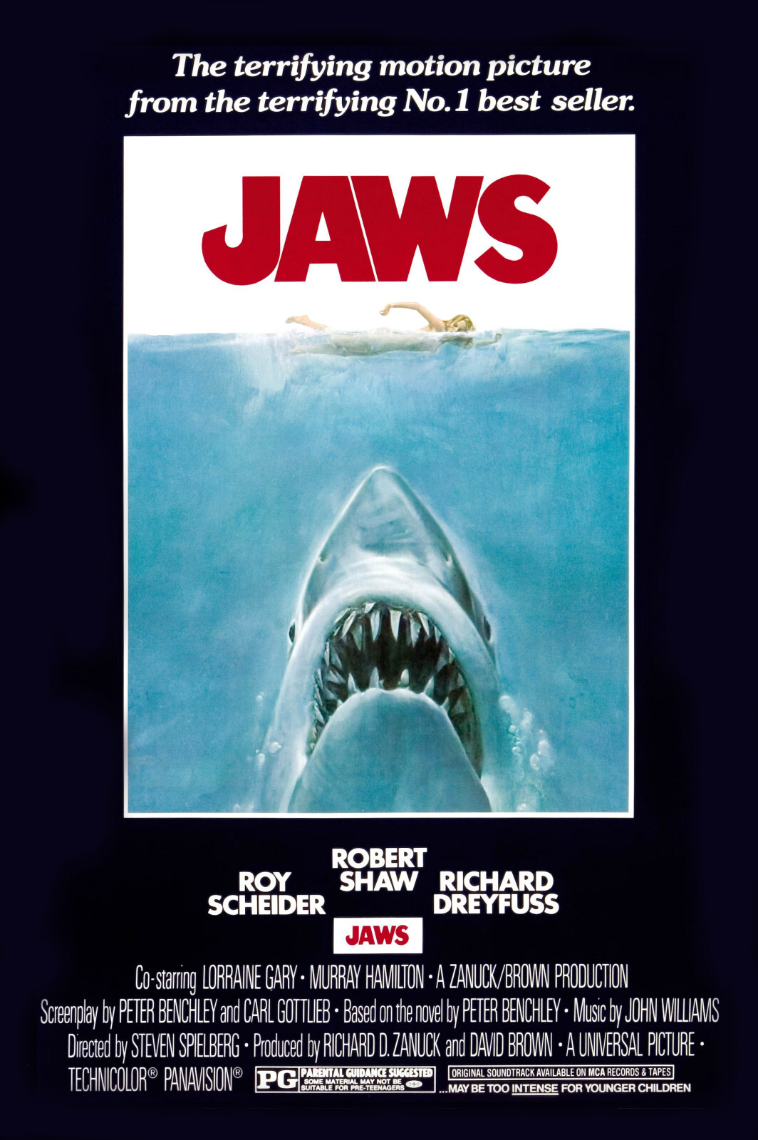 JAWS 1976 Movie Poster 4×6 inch Vinyl Decal Sticker Shark, scary, Speilberg
