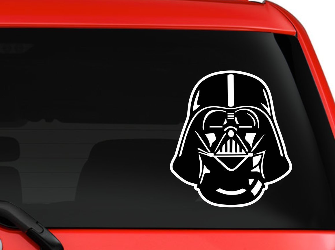 Star Wars Darth Vader Mask decal for cars truck Decal sticker 6″White