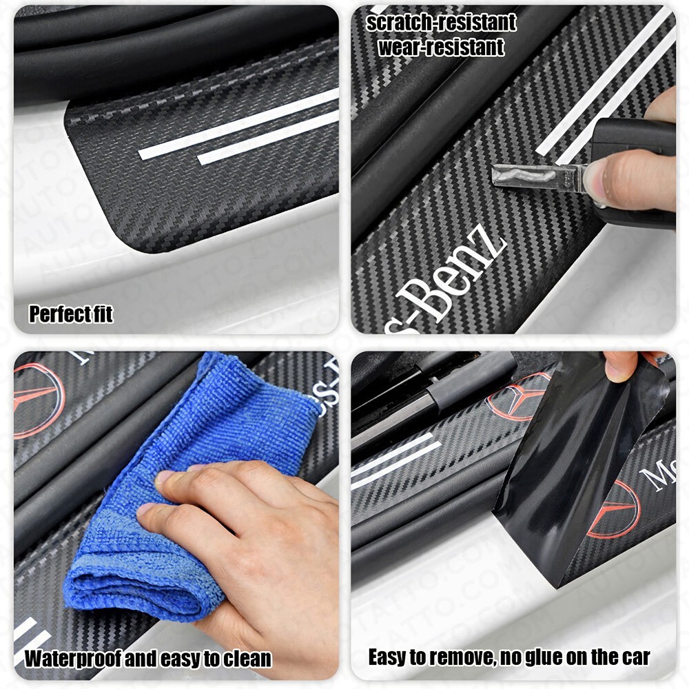 Universal Car Door Plate Sill Scuff Cover Anti Scratch Decal Sticker Protector