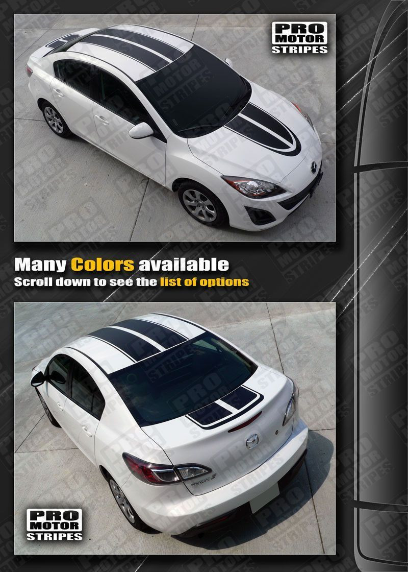 Mazda 3 2009-2013 Coupe Rally Racing Dual Stripes Decals (Choose Color)
