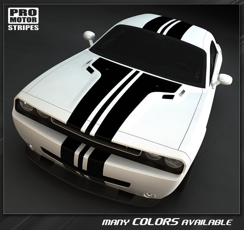 Dodge Challenger Over-The-Top Center T-Stripes Decals 2015 2016 2017 2018 2019