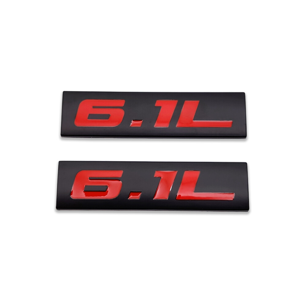 2x Black&Red 1.5-7.3L Emblem Logo Side Badge Metal Sticker V6 Sport Turbo