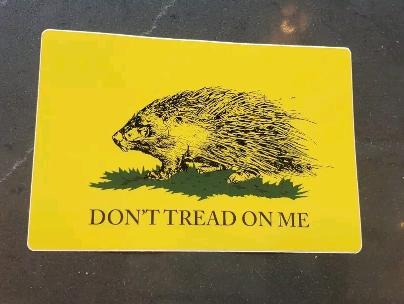 Libertarian Porcupine Sticker Decal Vinyl GADSDEN FLAG 4X6 10 PACK LOT
