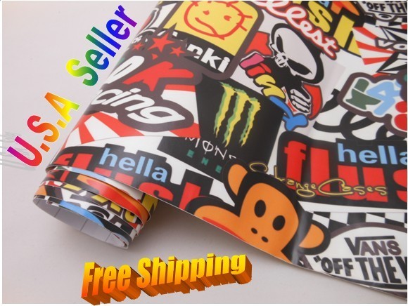 1 STICKER BOMB SHEET 36″x60″ Hellaflush VINYL FILM FOR CAR WRAP WITH AIR FREE