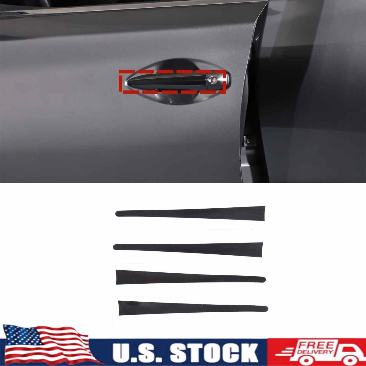 Chrome Delete Blackout Overlay Door Handle Trim For Infiniti Q50 Q50S 2014-2023