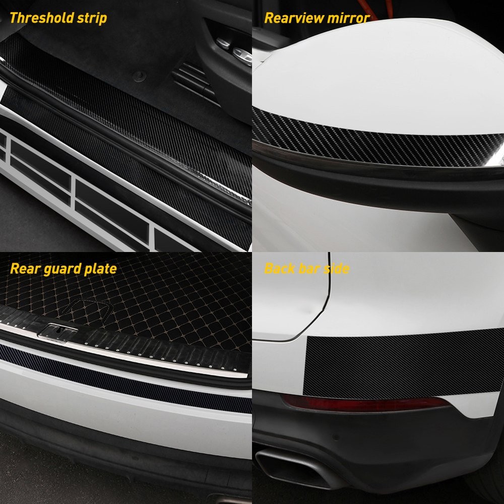 Car Door Carbon Fiber Sticker Body Anti Scratch Protector Sill Scuff Cover Strip