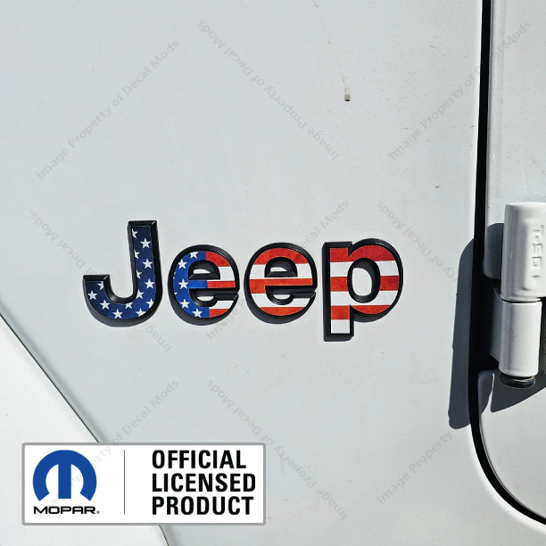 Jeep Wrangler Side Flat Overlay decals stickers letters American Flag USA FK1P4