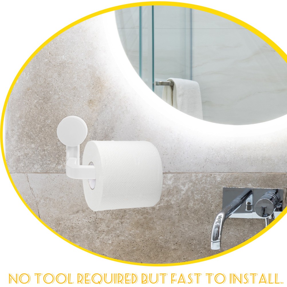 Tissue Roll Holder with Strong Suction Cup for Easy Mounting Bathroom