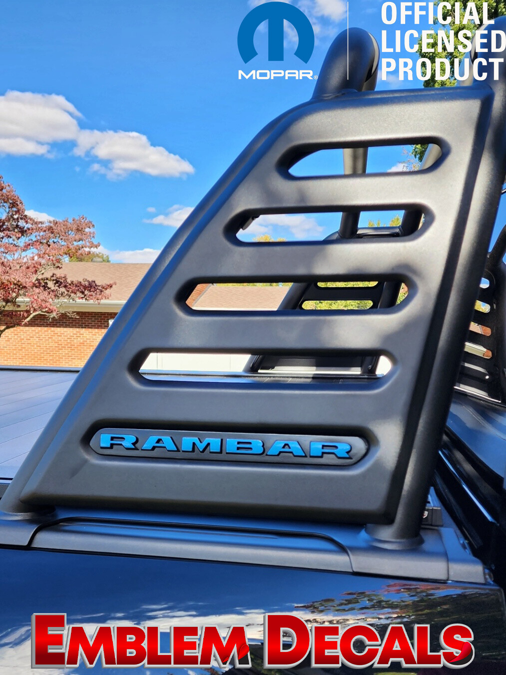 Ram 1500 TRX RAMBAR Emblem Overlay Decal 2021 2022 2023 2024