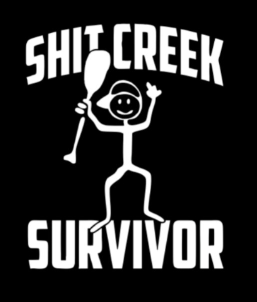 Sh*t Creek Survivor Funny Camping Decal Bumper Sticker car truck window laptop