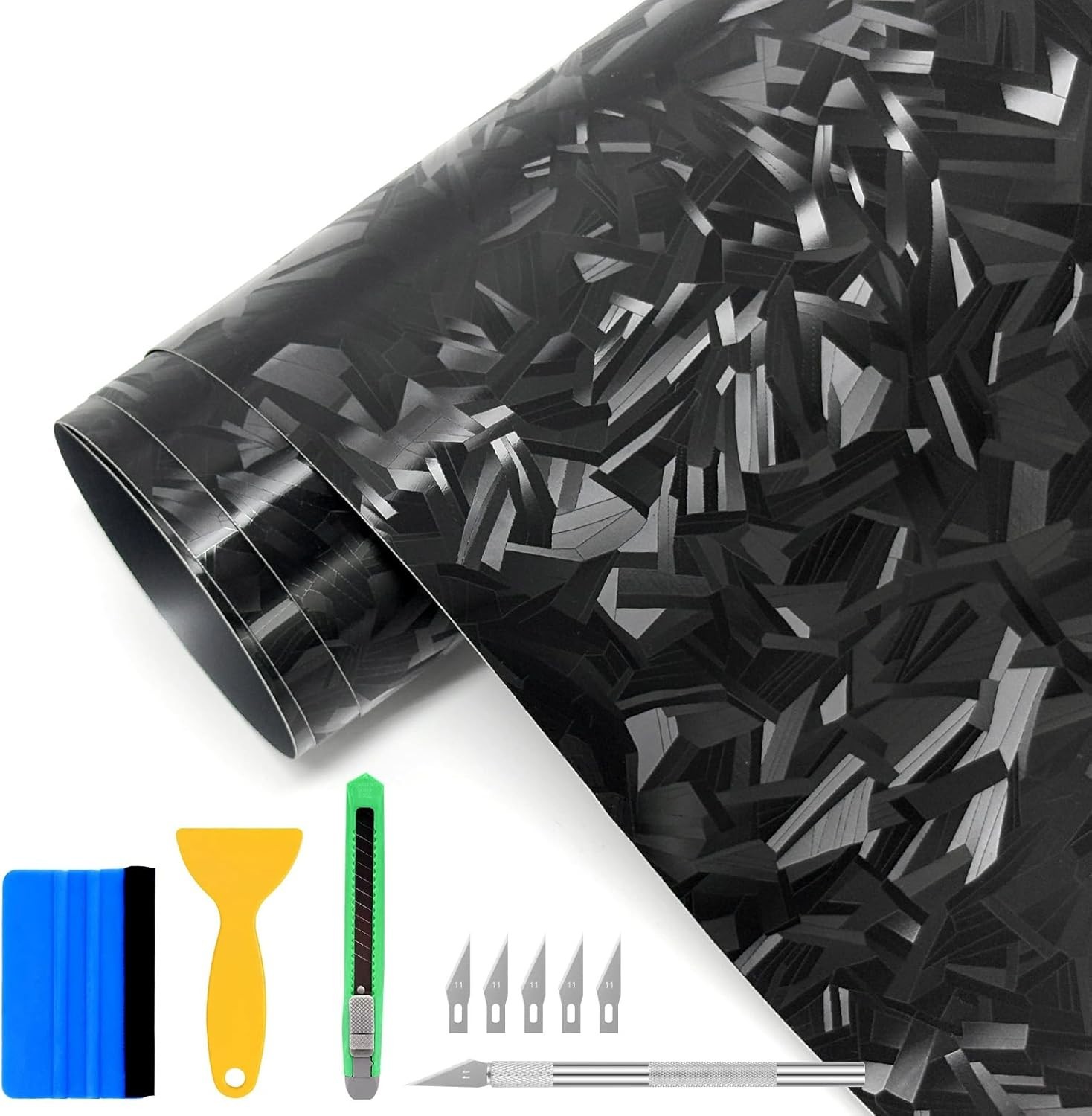 High-Quality Forged Carbon Fiber Vinyl Wrap for Cars, 1FT x 5FT – Easy Install