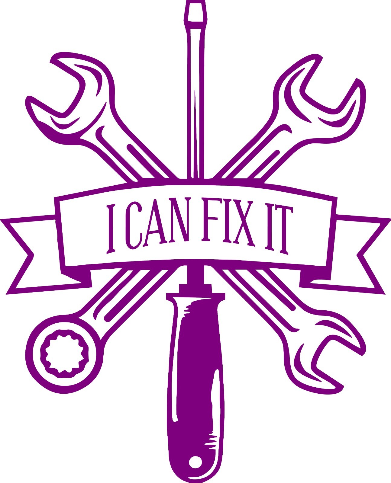 Motorcycle – Car I CAN FIX IT Tool Decal 7″h x 5.7″w In your choice of color