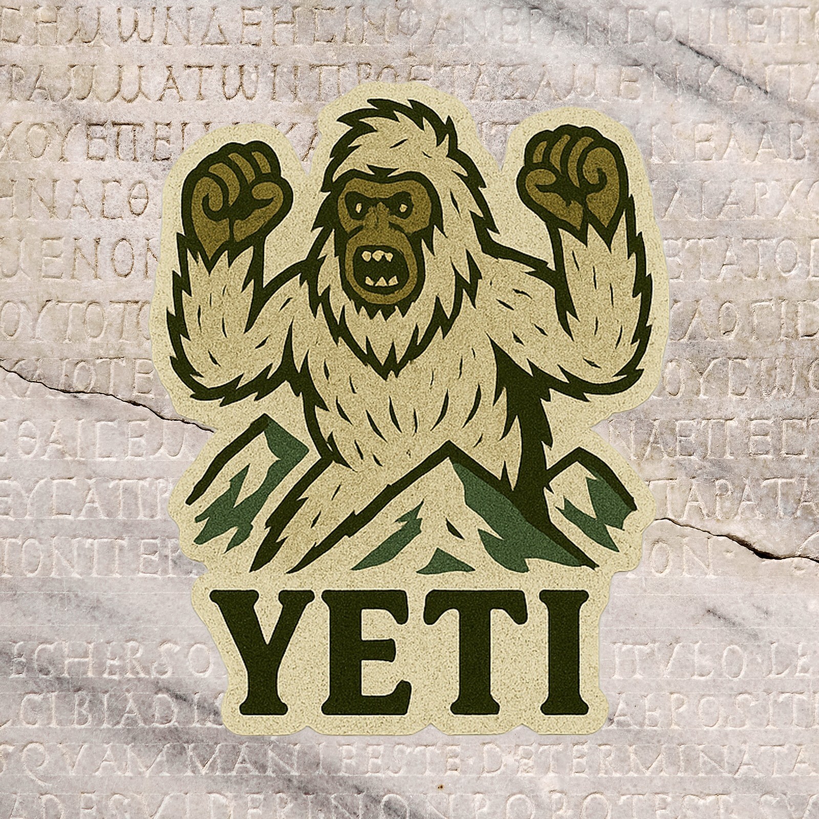 The Yeti Decal Cryptid Retro Sticker Car Truck Window Bumper DieCut Vinyl Decals