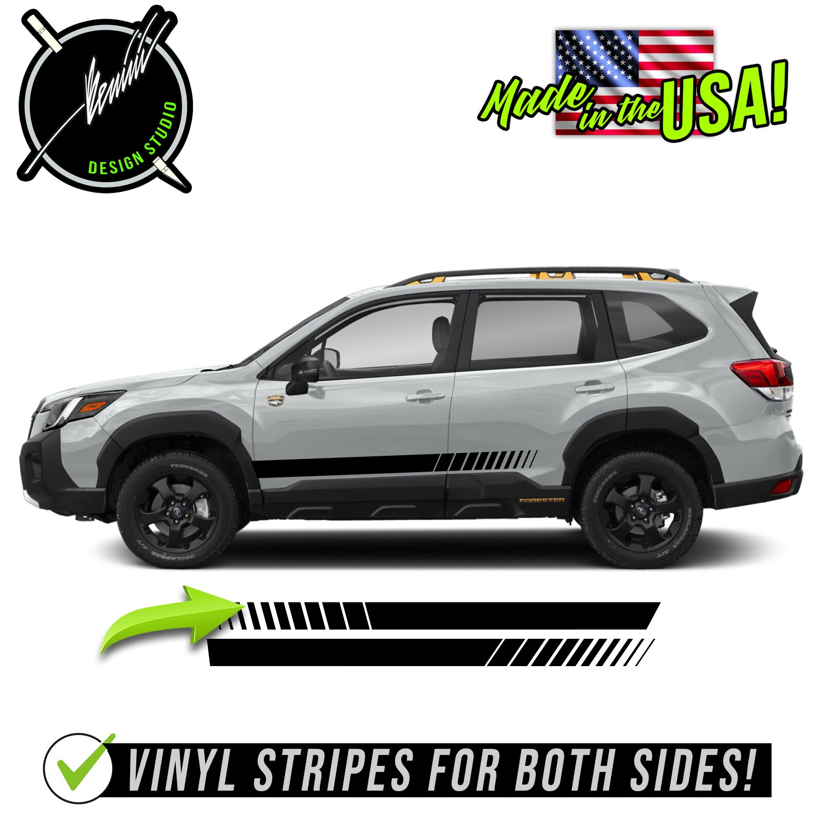 Side Strobe Racing Stripe Decal Fits Subaru Forester 2017 & up Base Wilderness