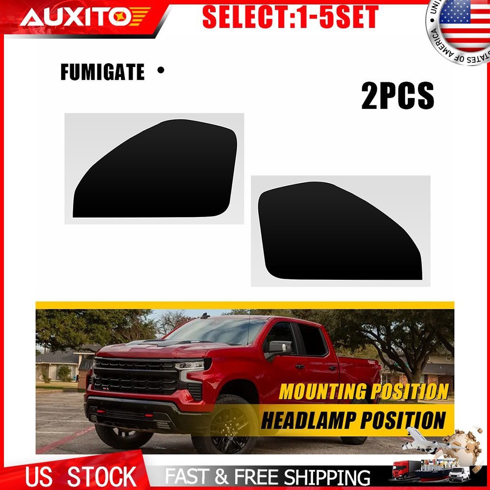 SMOKE Vinyl Tint Overlay Decals For Chevy Silverado Side Marker Lights 22+ 2-10X