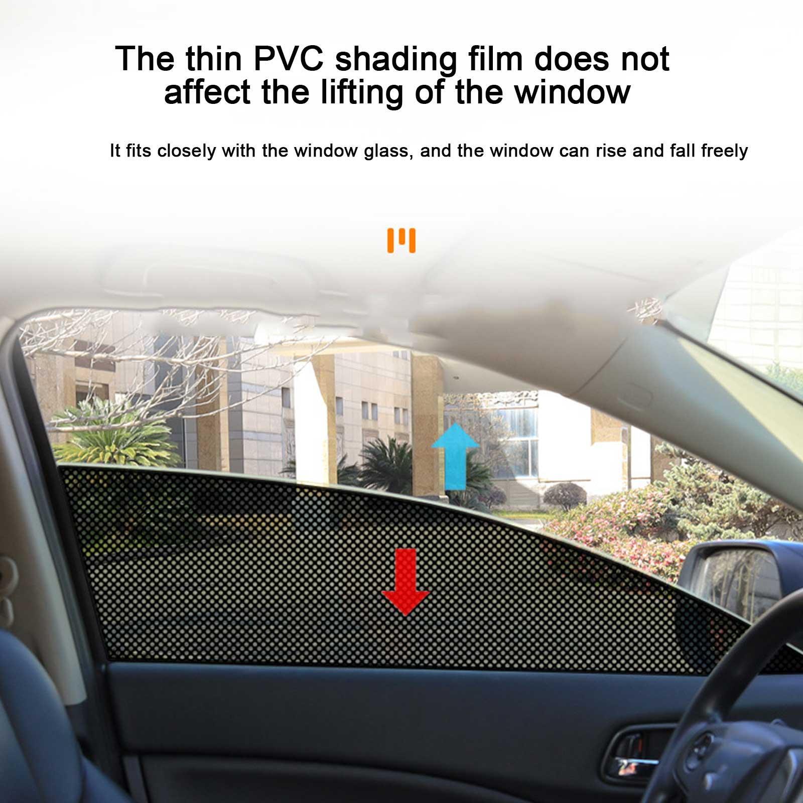 2pcs Car Side Window Mesh Film Net Sun Shade Static Sticker UV Protector