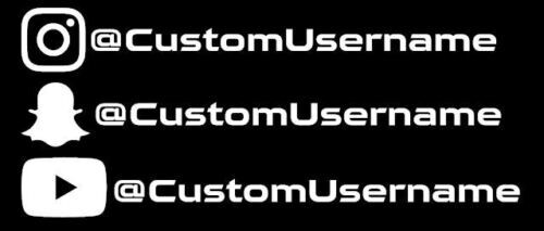 Custom Instagram Snapchat Twitter Youtube Facebook VinlyDecal Gold, Black, White